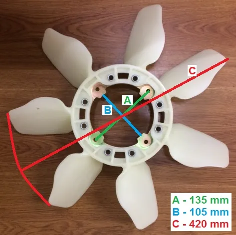 Paleta de ventilador de enfriamiento