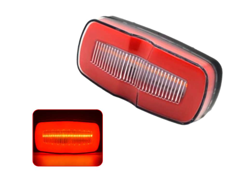 FARO LATERAL UNIV. OVALADO ROJO LED 12/24V
