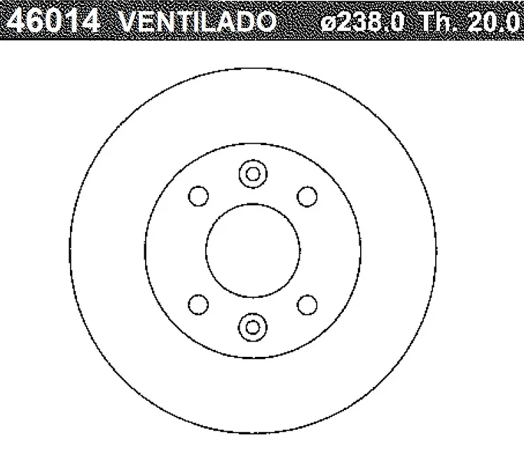 DISCO FRENO (238mm) DEL RENAULT