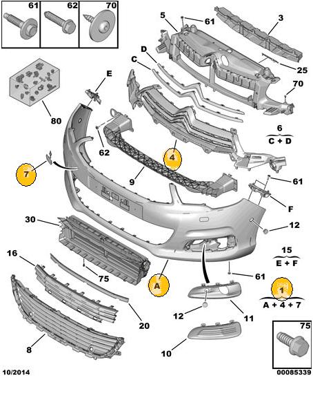 PARAGOLPE DELANTERO CITROEN C4 2011 EN ADELANTE ORIGINAL [ORIGINAL PSA]