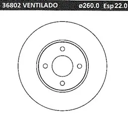 DISCO FRENO (260mm) DEL NISSAN MARCH 2011-2017
