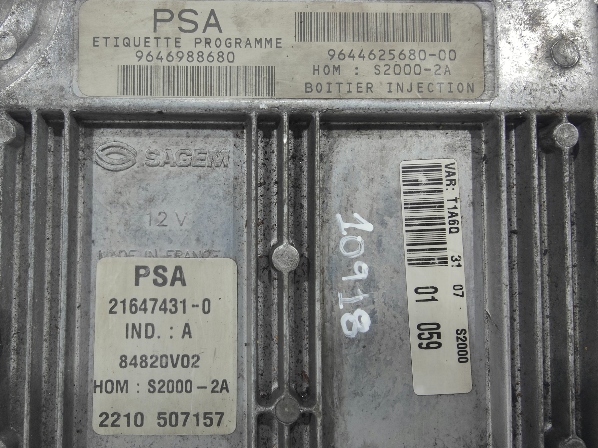 ECU de motor Peugeot 206 1.4 8V 2000, Ref: 10918-K3B7