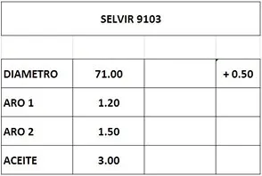 Juego de aros de pistón