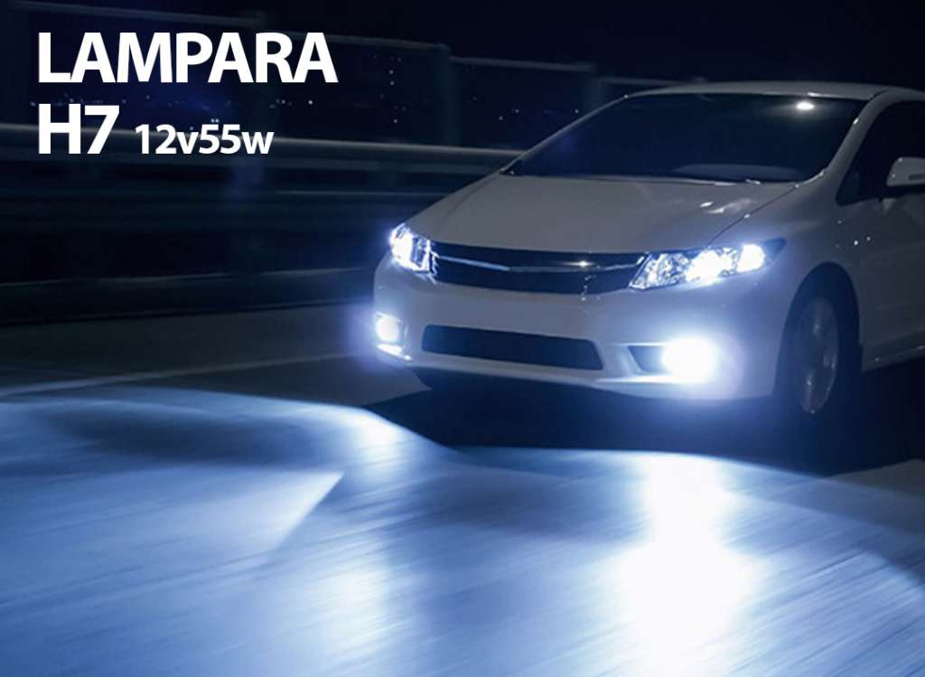 LAMPARA H7 12V 55W + 80% AZUL