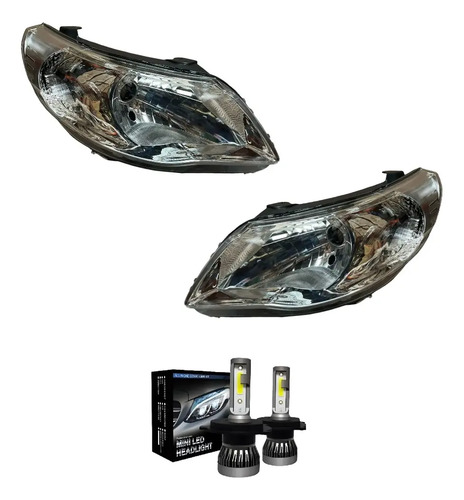 Kit Semioptica Delantera Con Led H4 Volkswagen Gol G5 09 13