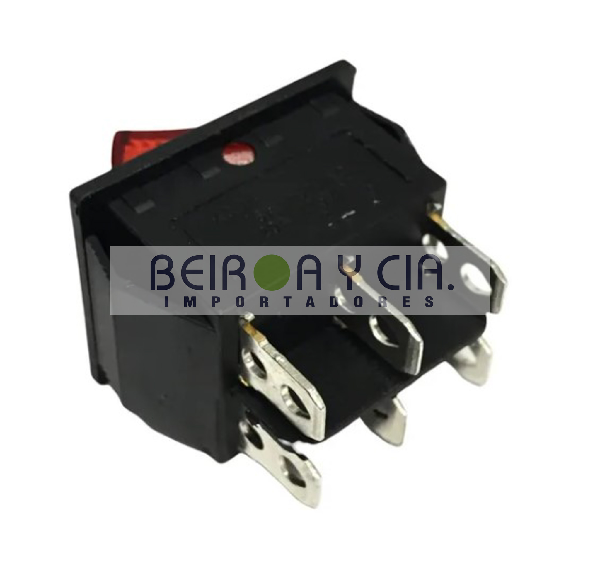 LLAVE TECLA 1 GOLPE ON-OFF 6P C/LUZ 15A