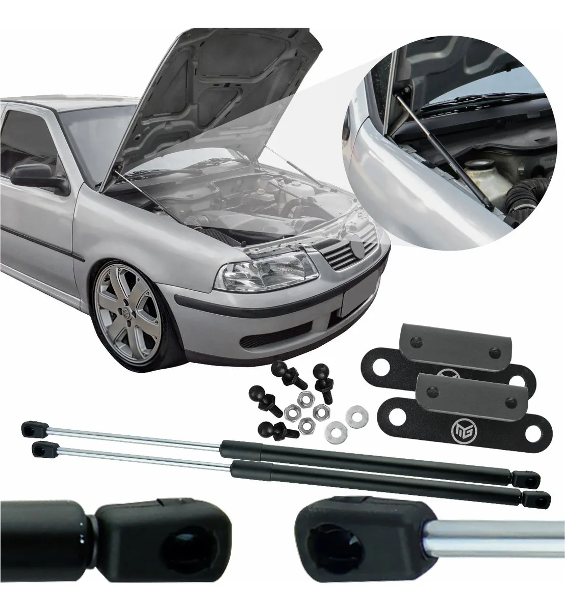 Kit Adaptación Amortiguador Capó Gol G3 99 a 2005 Regulable