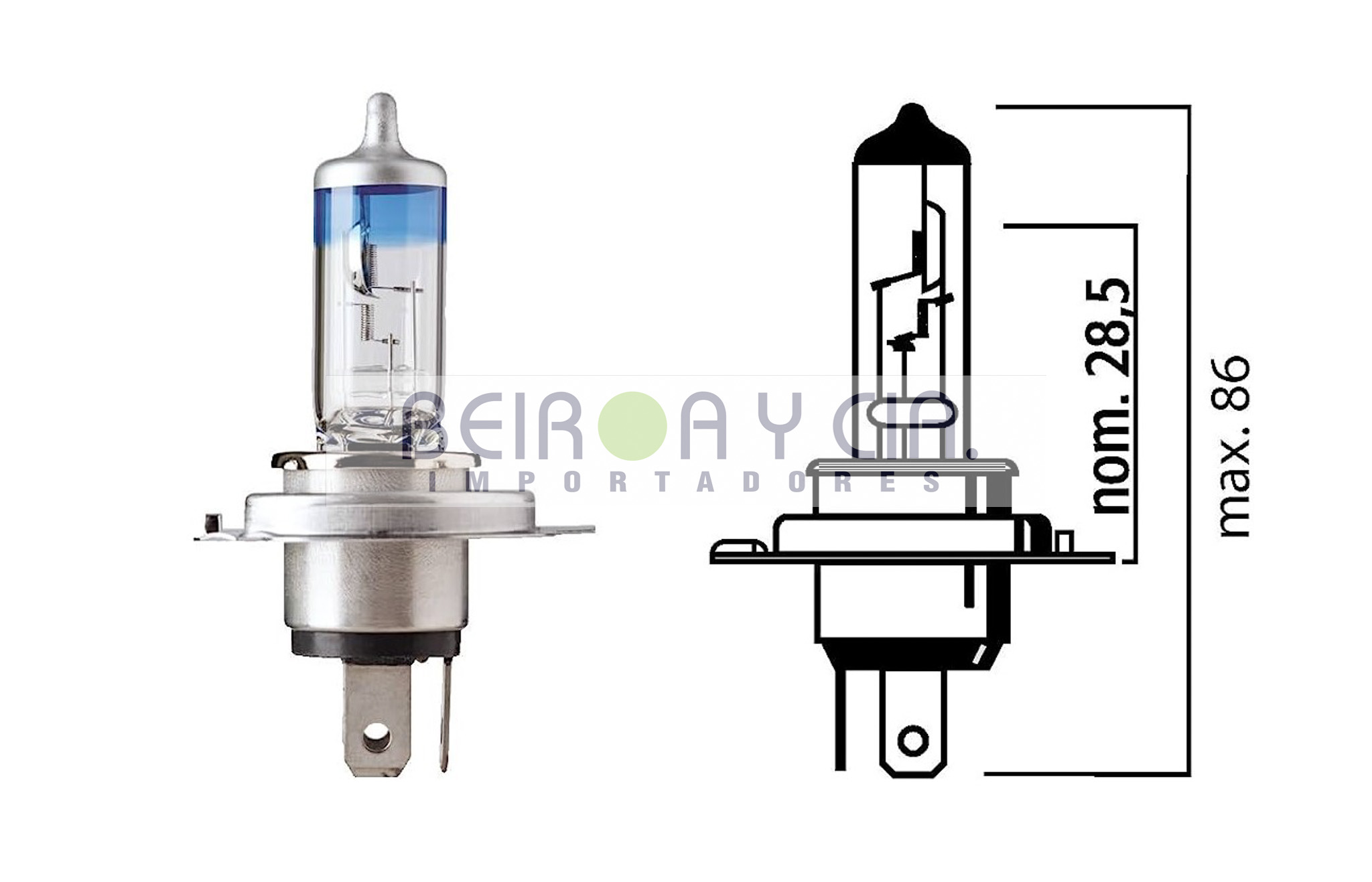 LAMPARA FLOSSER H4 12V 60/55W P43T ULTRA 90% 50440SX