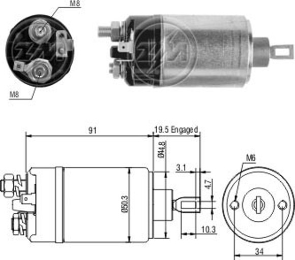 AUTOMATICO ARRANQUE VW FUSCA/KOMBI 1.3/1.6 C/BOSCH 2TORNILLO