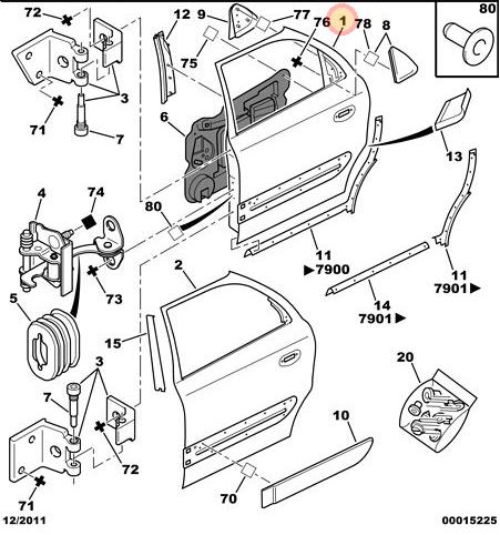 PUERTA TRASERO IZQUIERDA CITROEN XSARA 5 PUERTAS. [ORIGINAL PSA]