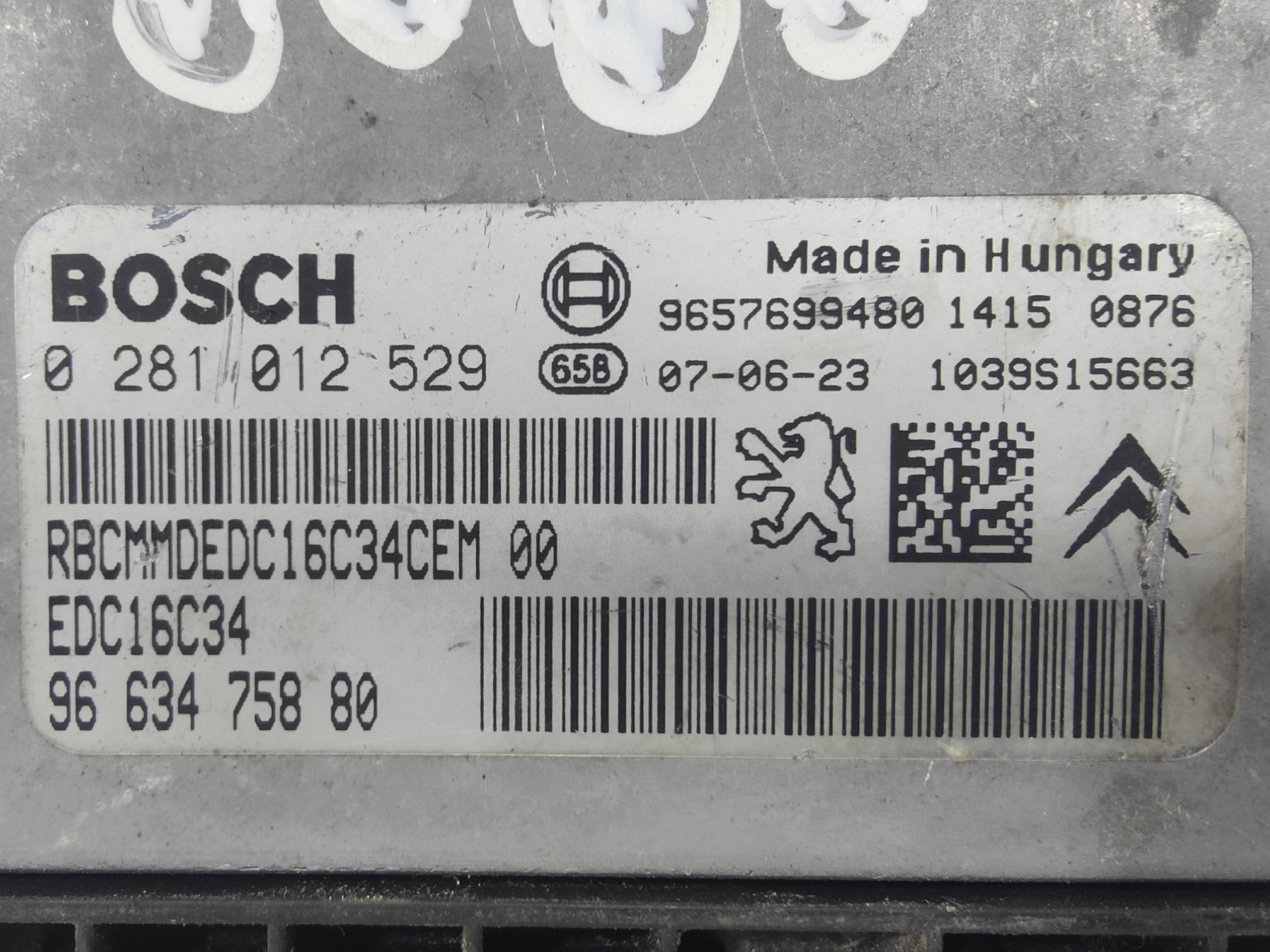 ECU de motor Peugeot 207 1.4 HDI 2007, Ref: 10898-K3B6