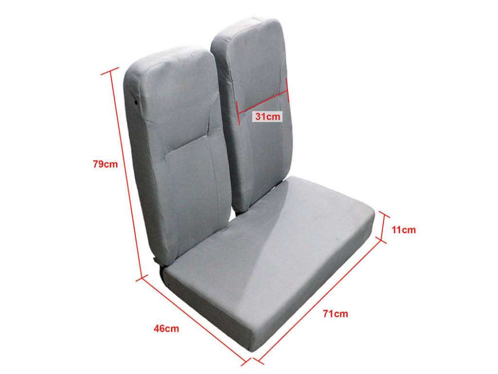 ASIENTO TRASERO UNIV. 2 PERSONAS GRIS
