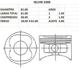 PISTONES  81mm TOYOTA COROLLA 1.6 N 88  STD TIK