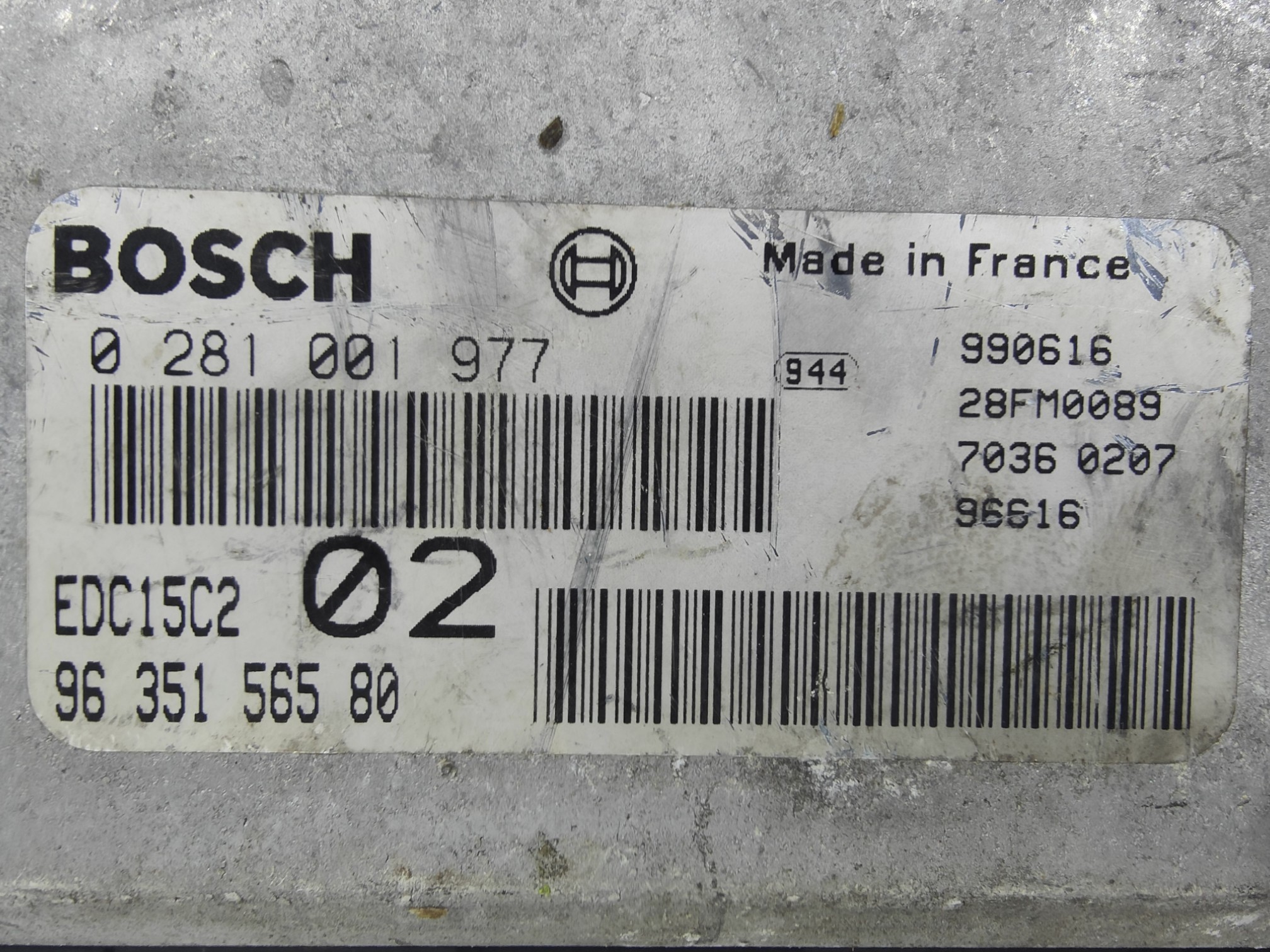 ECU de motor Peugeot Citroen 2.0 HDI , Ref: 8103-K3B3
