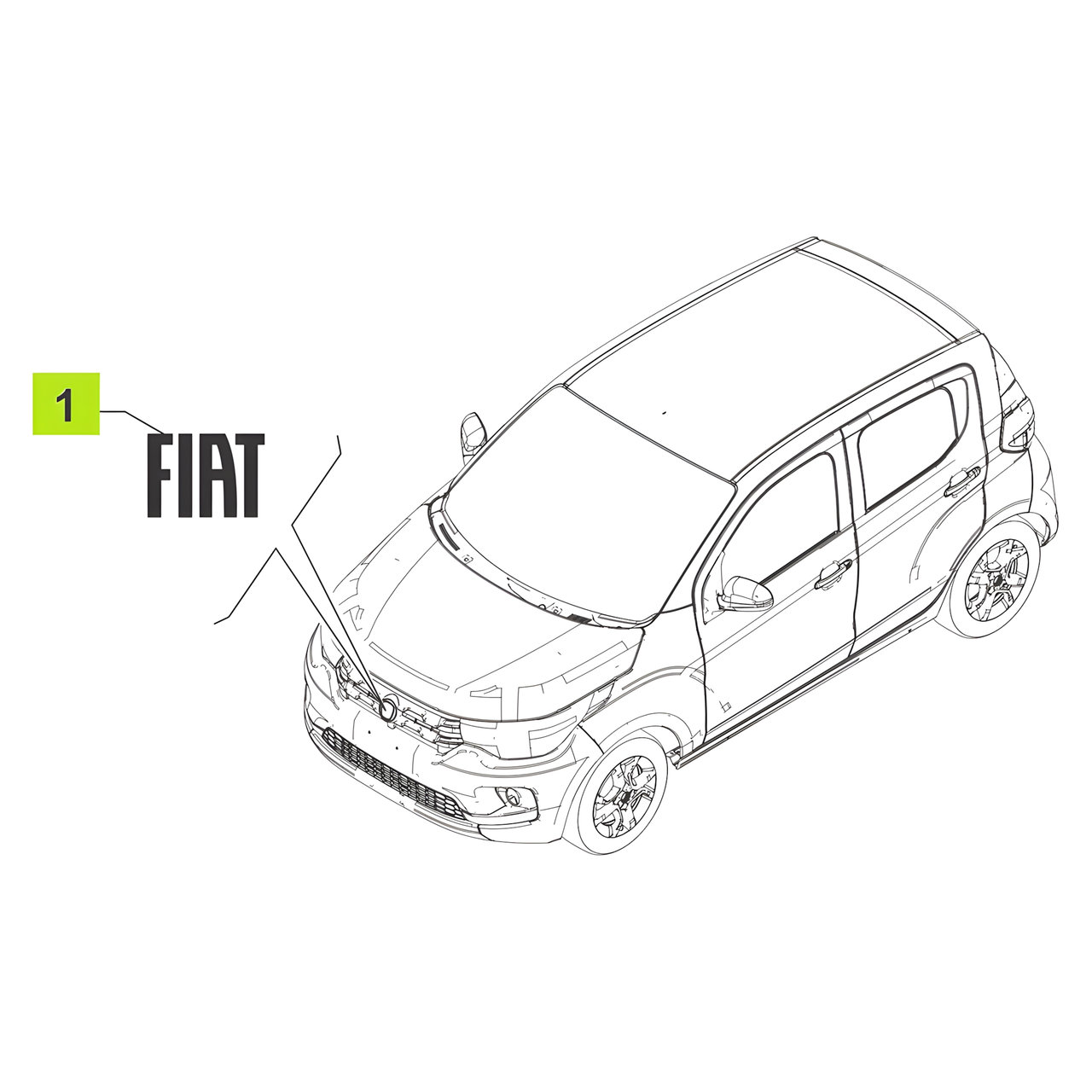 SIGLA "FIAT" CARETA (GRIS) -ORIGINAL