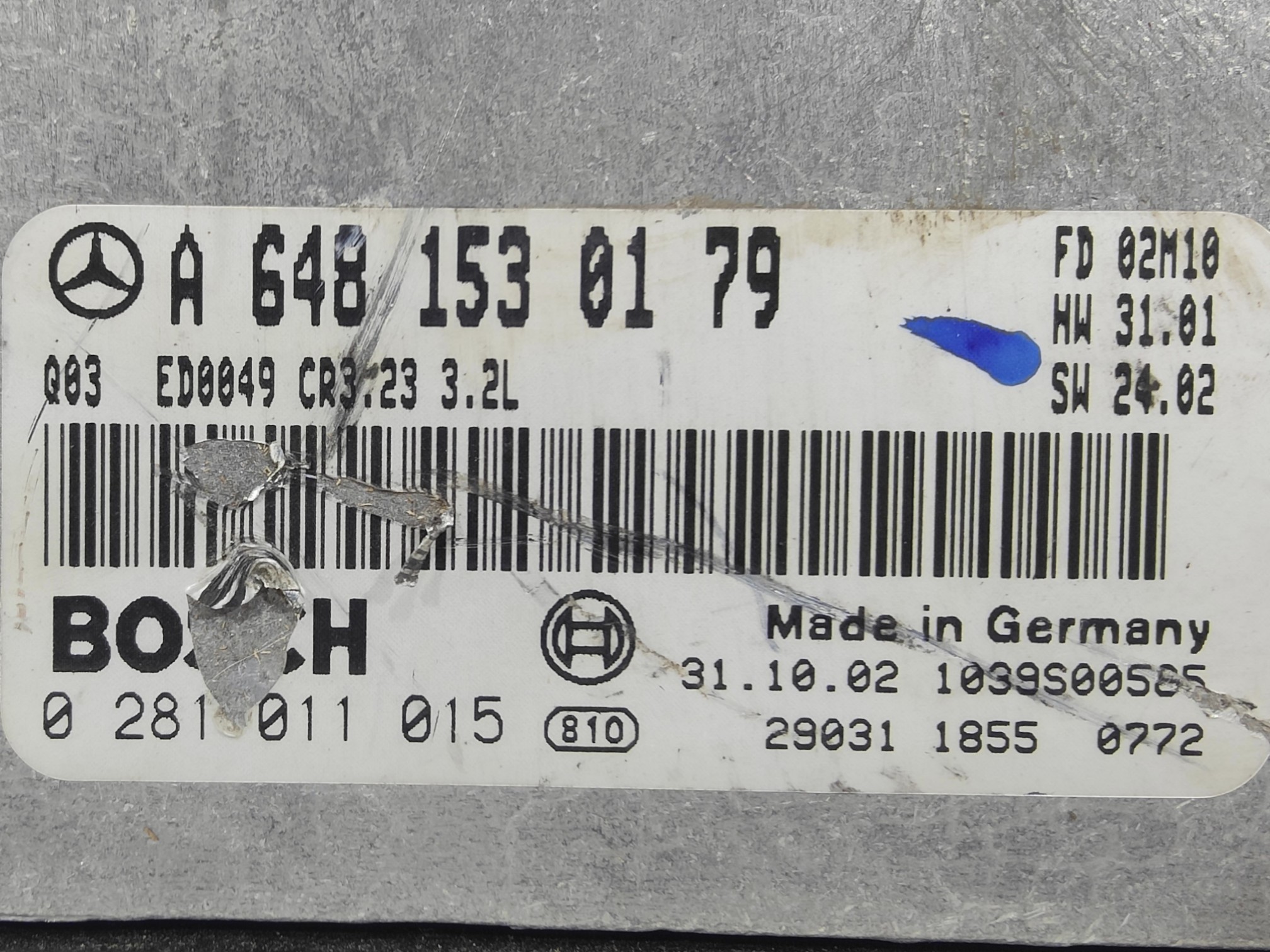 ECU de motor Mercedes Benz CLASE E W211 320 CDI 2002, Ref: 11056-K3C6