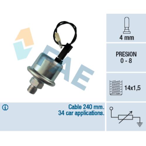BULBO ACEITE FIAT UNO DUNA ELBA 1.7D C/MANOMETRO FACET 70602 FAE 14550