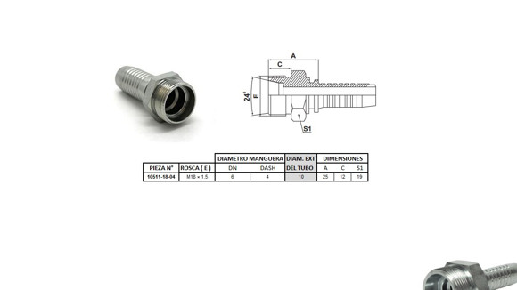 MACHO RECTO M18 X 1,5-10 04 1/4'' (MULTI ASIENTO)