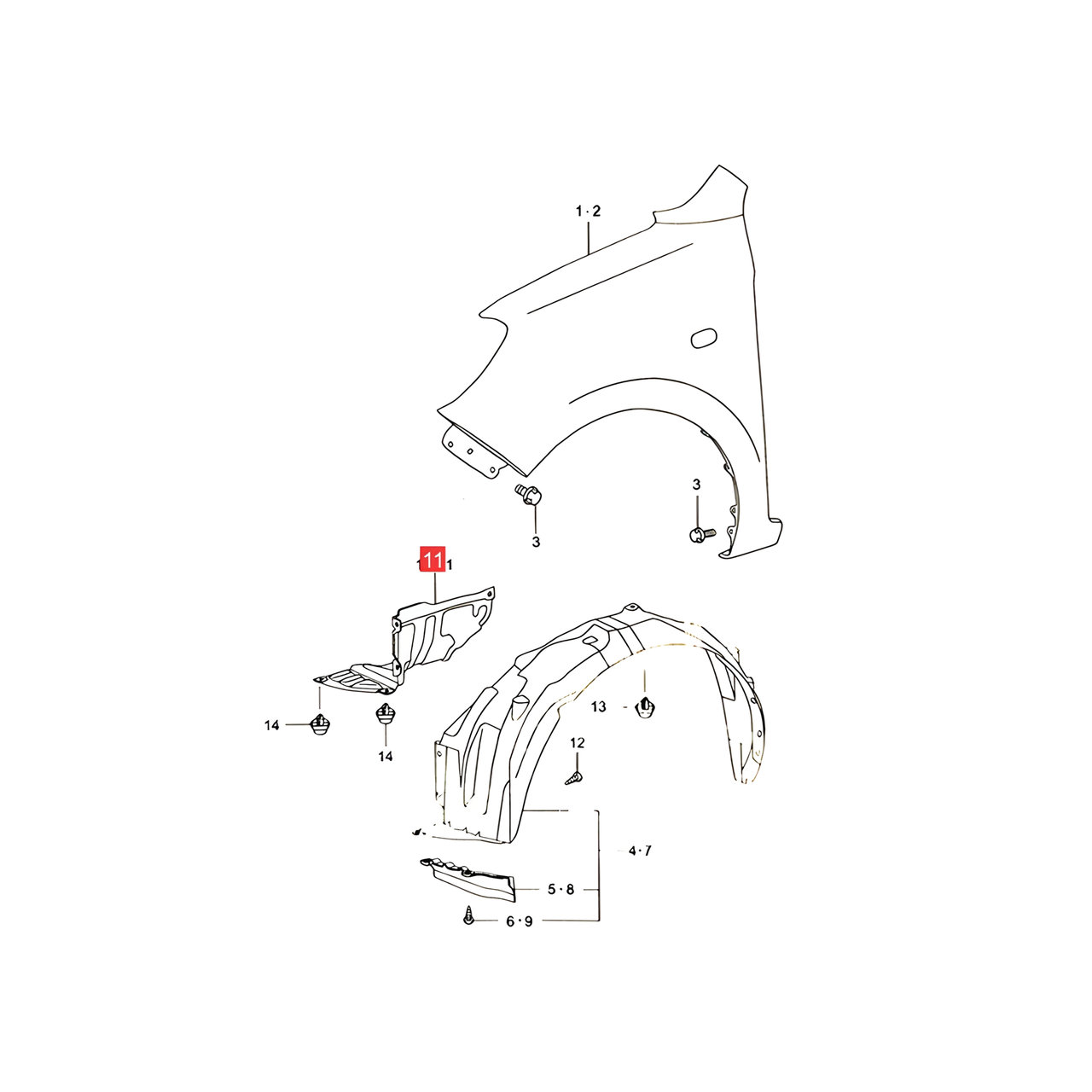 DEFLECTOR IZQ. PARAGOLPE DELT. -ORIGINAL