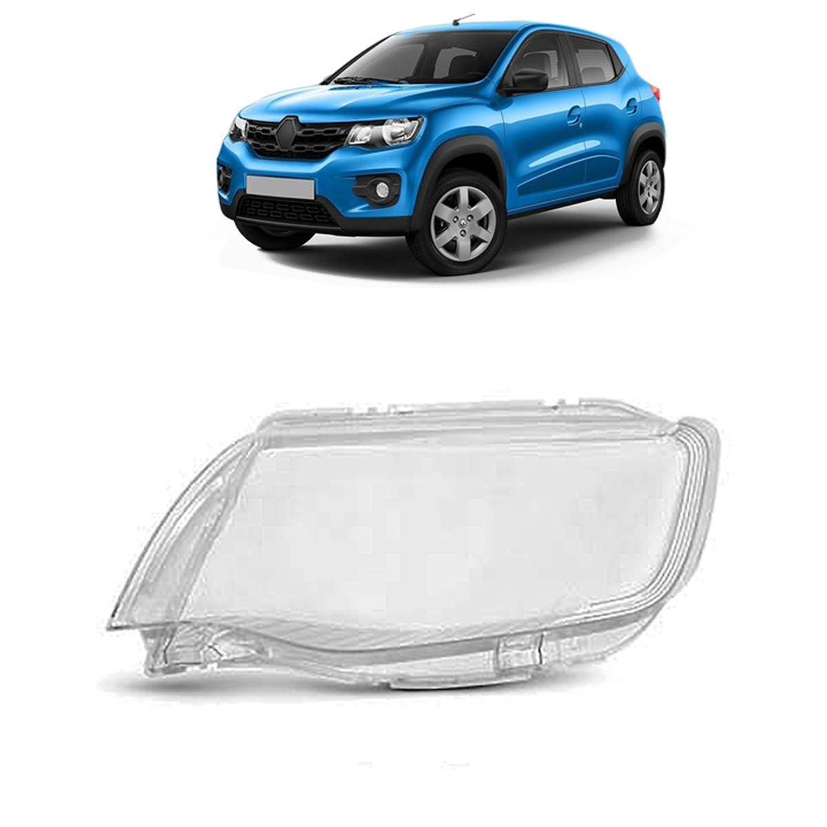 Acrilico Policarbonato De Semioptica Izquierdo Renault KWID 2017 2021