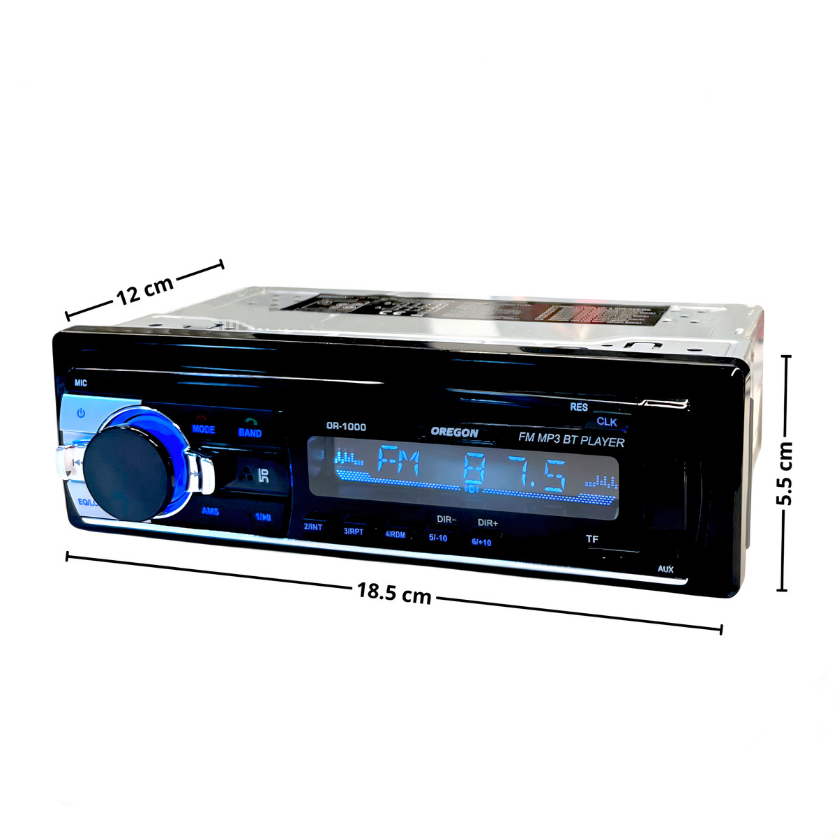Radio Bluetooth Frente Fijo Sd Mp3 Usb Radio Fm Aux Oregon or-1000