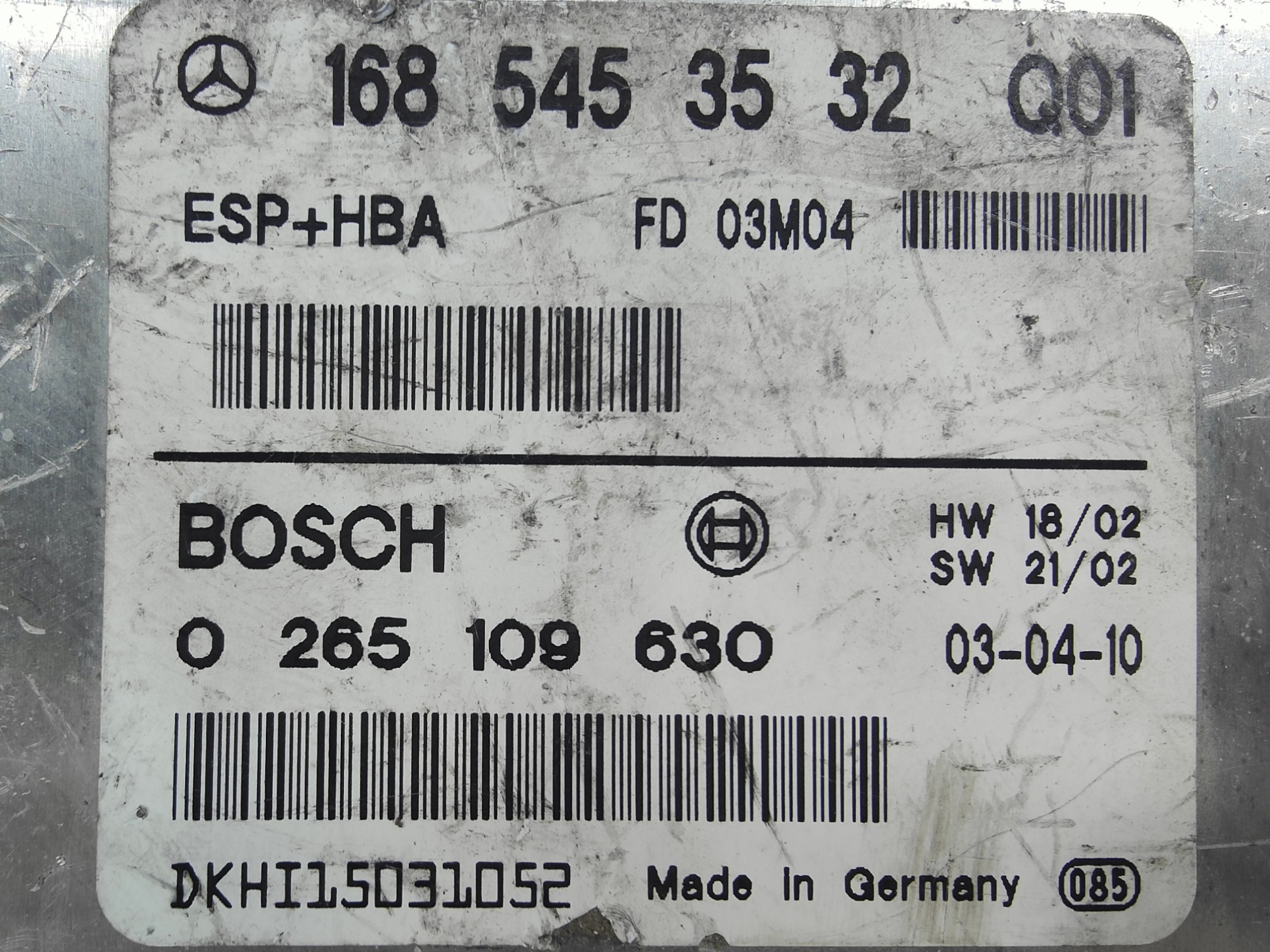 Modulo de ABS Mercedes Benz CLASE A (W168) 1.7 CDI DIESEL CAT 2003, Ref: 8193-K3C11