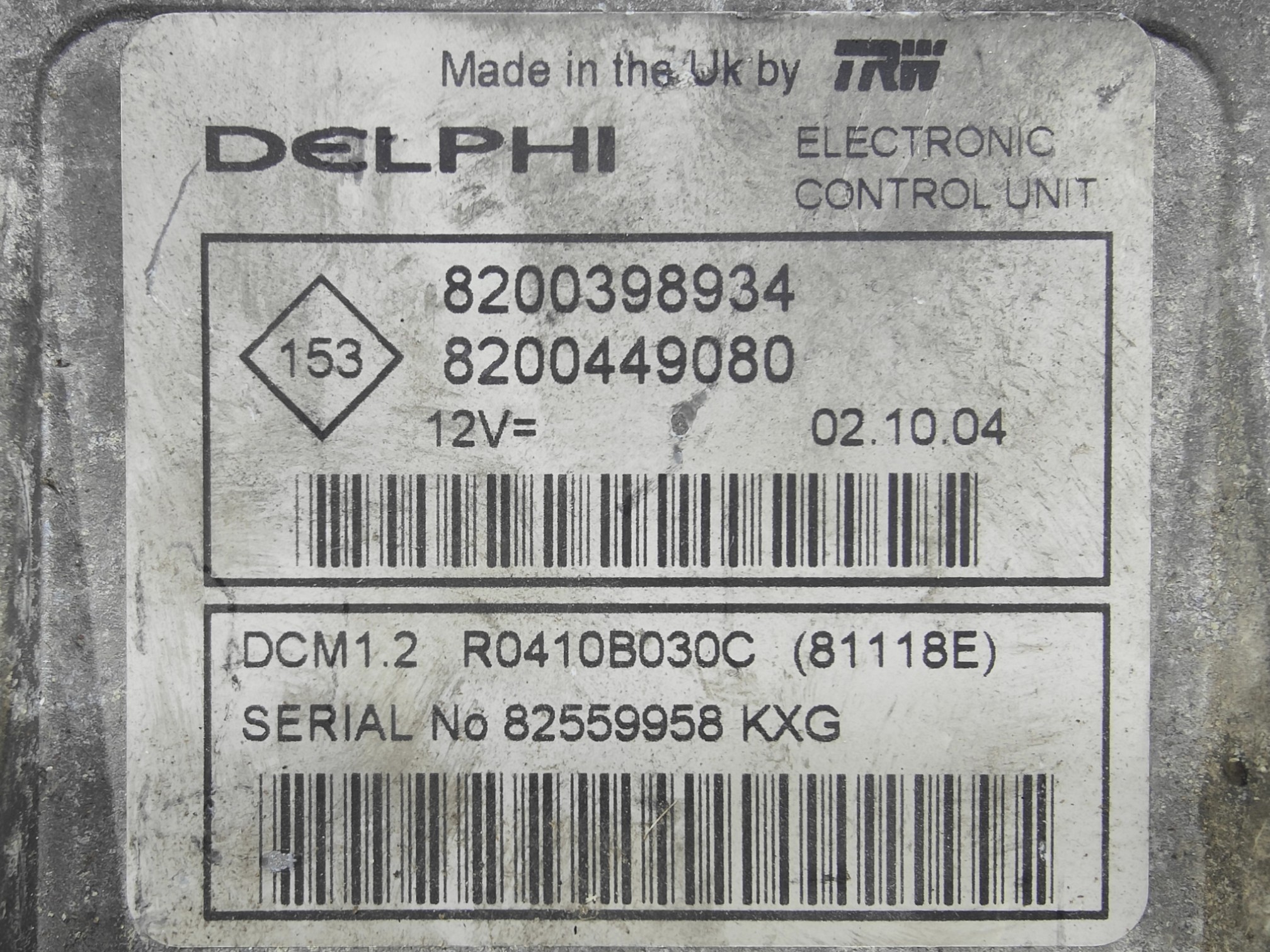 ECU de motor Renault CLIO 1.5 DCI , Ref: 8371-K3B11