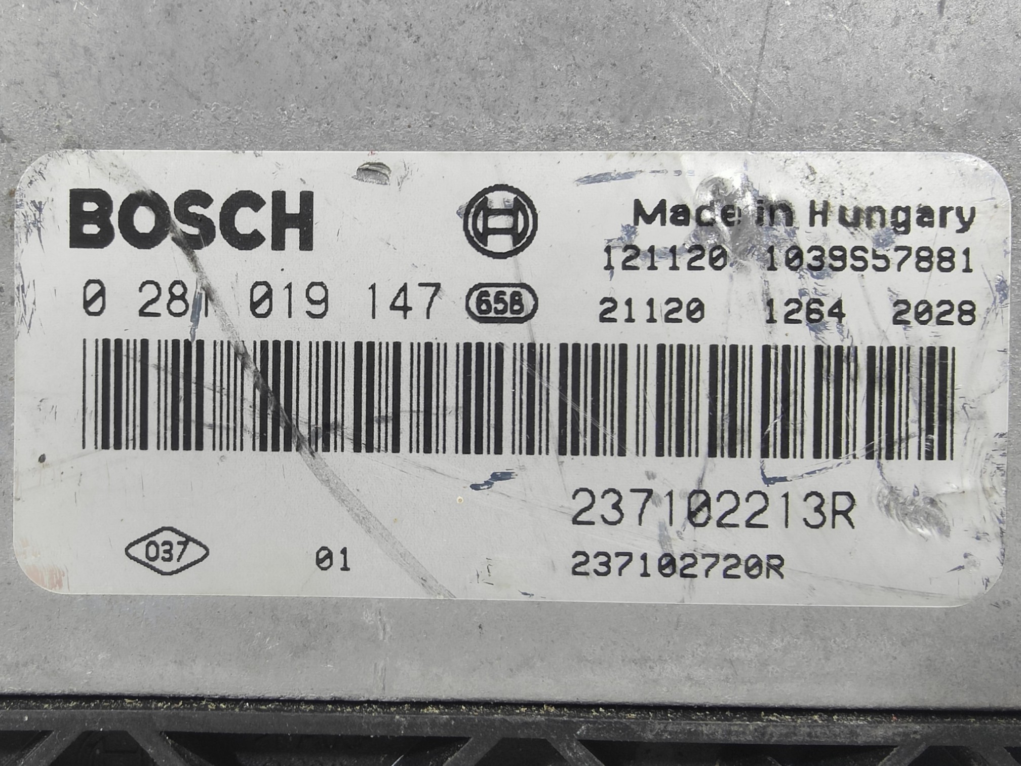 ECU de motor Renault CLIO IV 1.5 DCI 55KW 75CV L4 8V (MOTOR: K9K612) 2012, Ref: 11009-K3C12