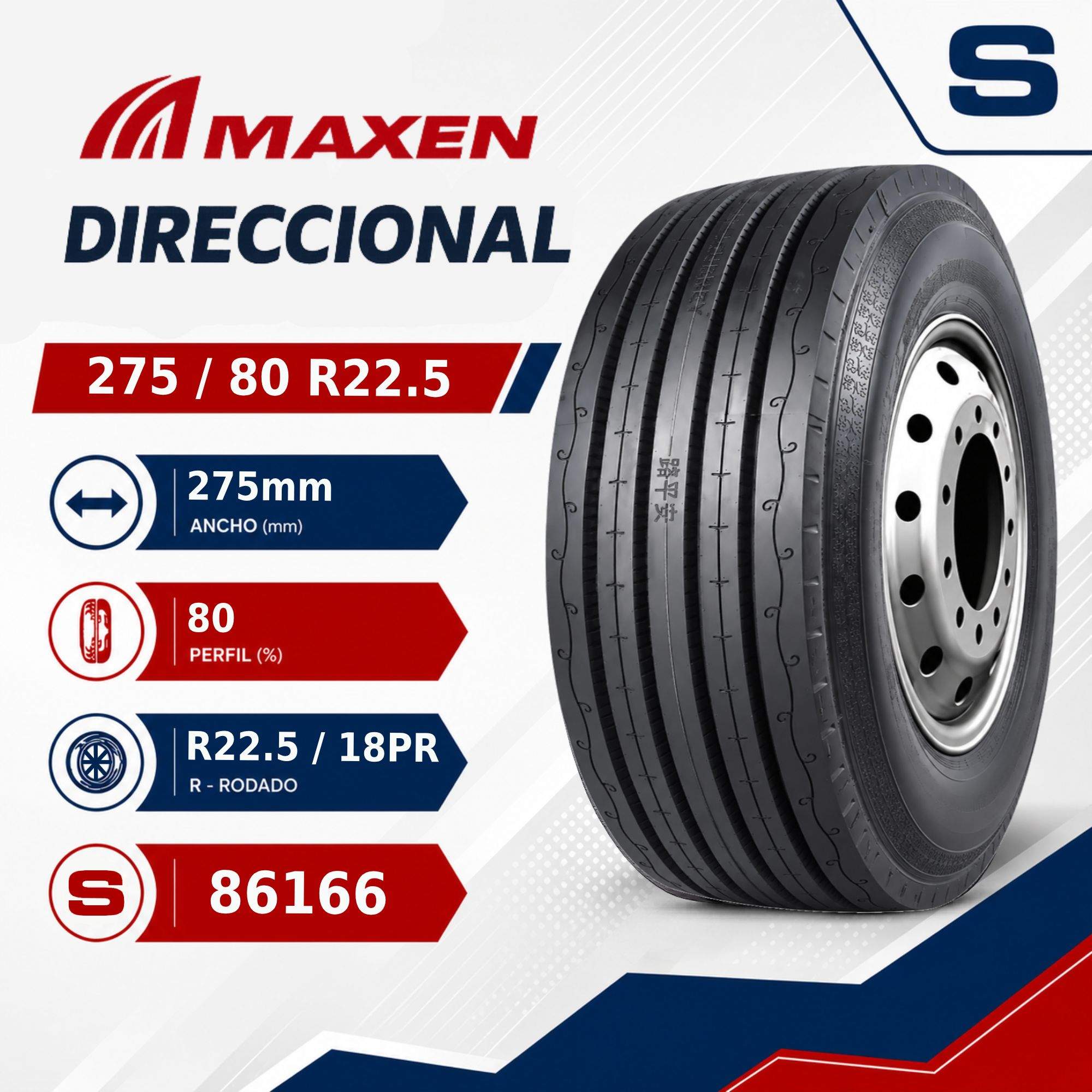 NEUMATICO 275/80 R22.5 18PR DIRECCIONAL MAXEN S779