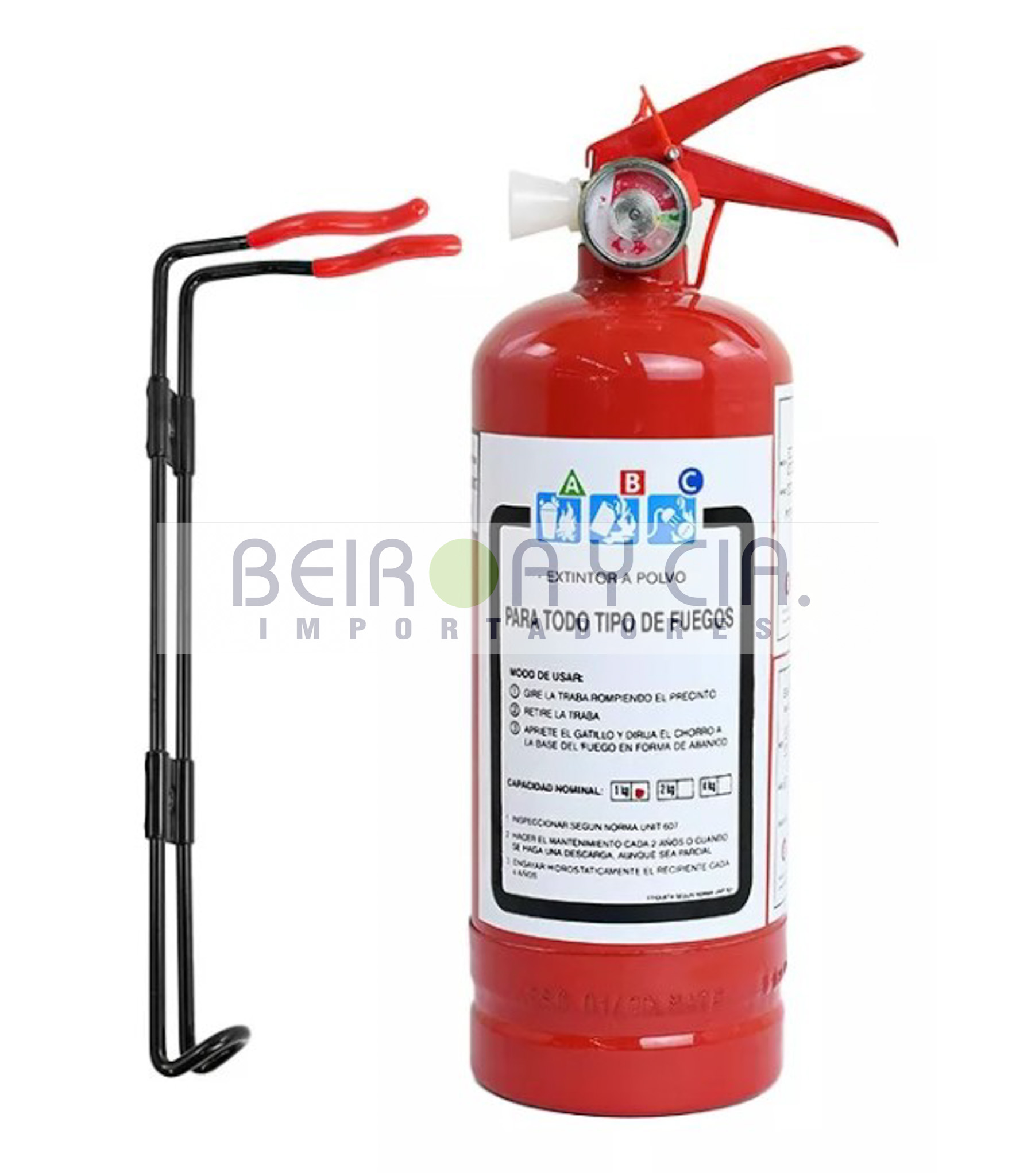 EXTINGUIDOR POLVO GAS 2 KG C/SOPORTE CAMION