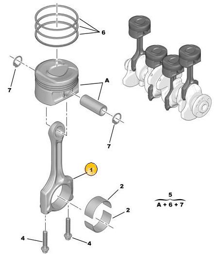 BIELA DE MOTOR PEUGEOT CITROEN 207 DS3 EP6 1.6 THP TURBO [EXXEL TURQUIA]