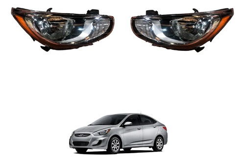 Kit Semiópticas Hyundai Accent 2012-2020 Ficha Redonda 8 Pin