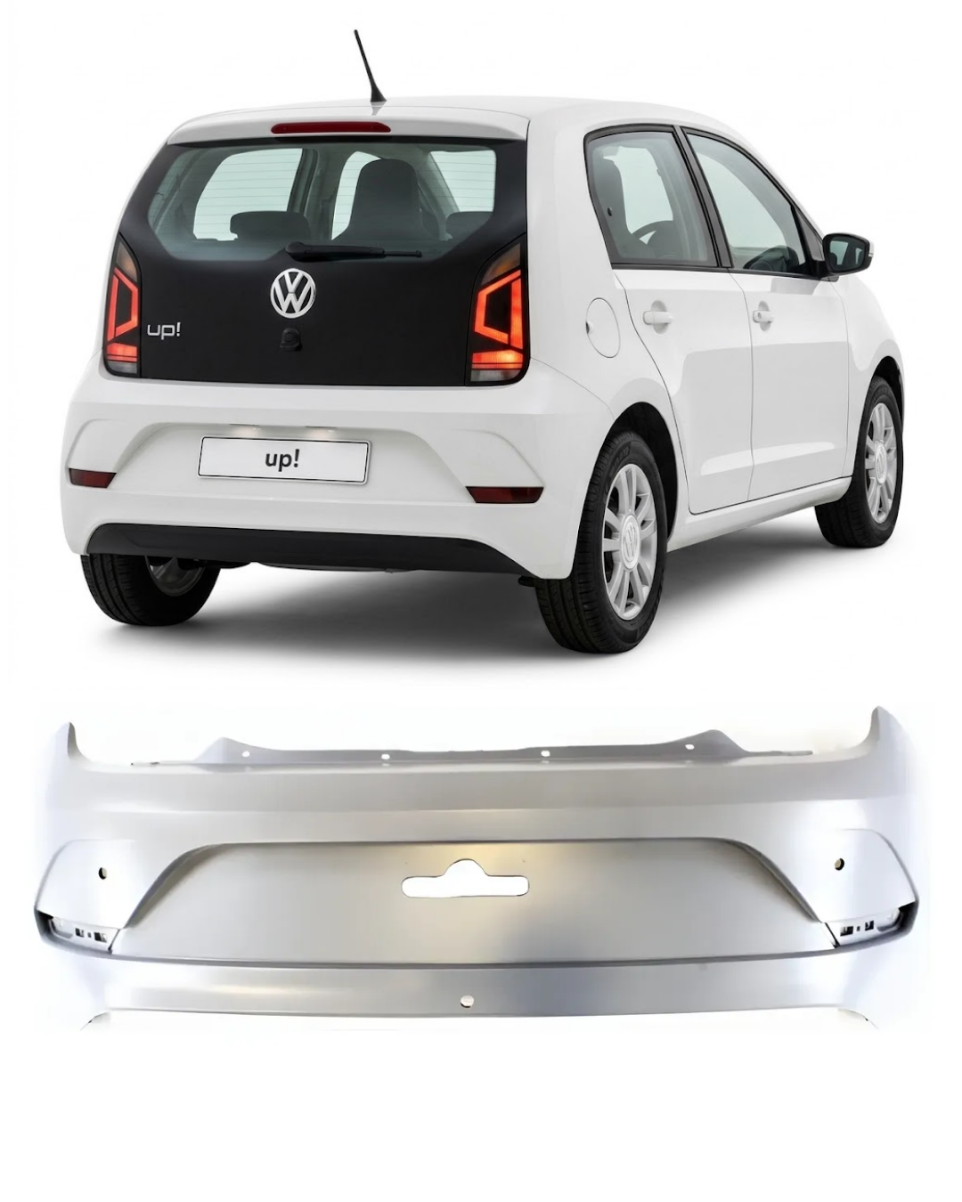 Paragolpes Trasero Volkswagen up! (Modelos 2018 a 2021 – Fase 2) Com furo de Sensor