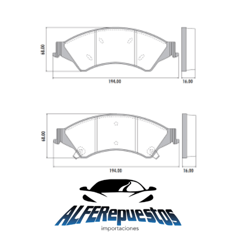 Pastillas de Freno Delanteras para Ford Ranger 2.5 3.2 Duratec