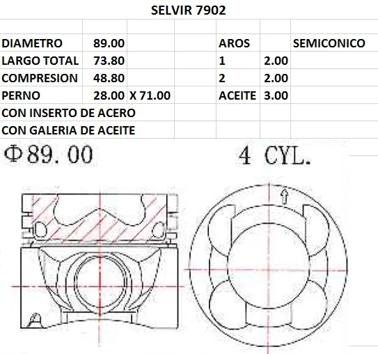 PISTONES 89mm NISSAN YD25DDTI 06 STD
