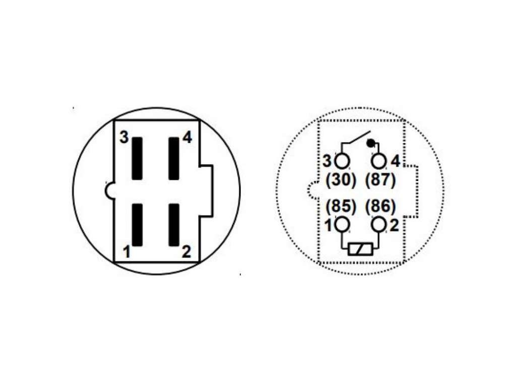 RELAY MINI MI L200 12V 4 TERM REDOND