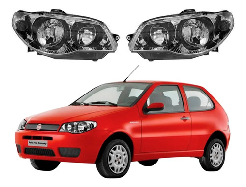 Kit Semiopticas Delanteras Fiat Palio Fire Cañon Negro