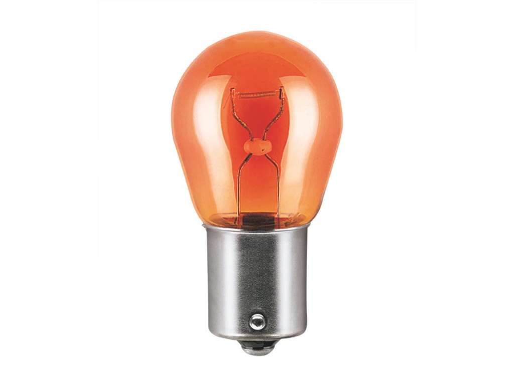 Lámpara incandescente 12V 21W un polo BA15S ámbar