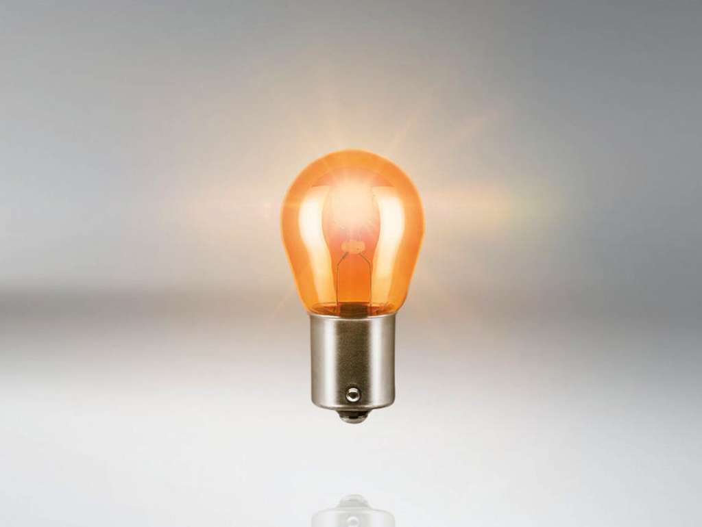 Lámpara incandescente 12V 21W un polo BA15S ámbar