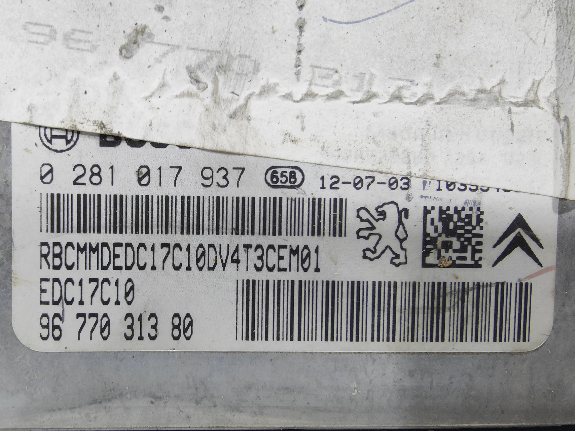 ECU de motor Peugeot 206 1.4 HDI , Ref: 8218-K3B2
