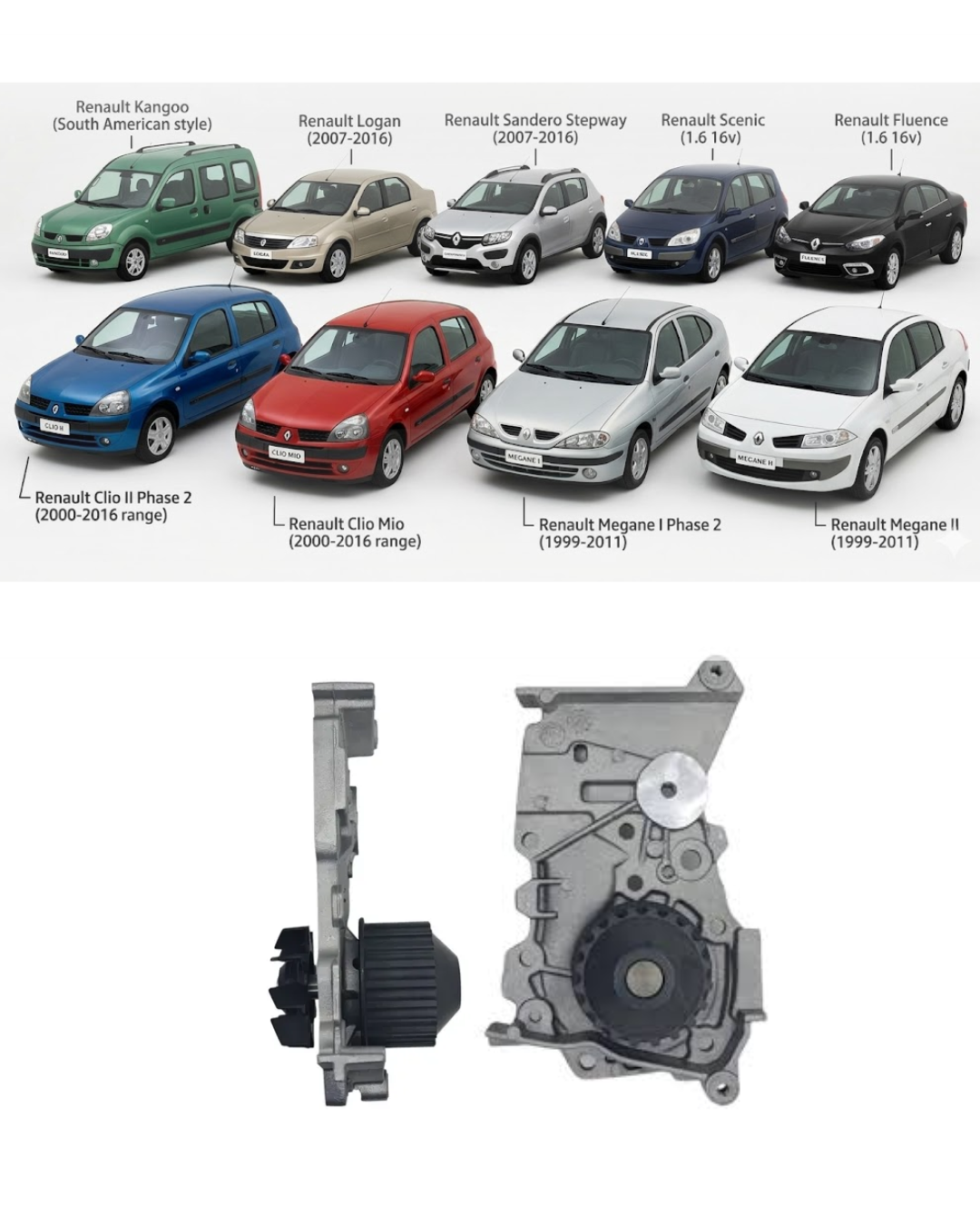 Bomba de Agua VMG – Renault Clio, Megane, Kangoo & Logan 1.6 16v (Motores K4M)