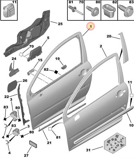 Puerta Delantera Izquierda Peugeot 207