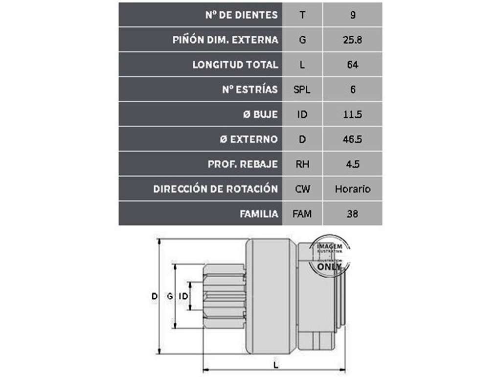 BENDIX MARELLI FI TIPO 9D. 6E. HORQUILLA