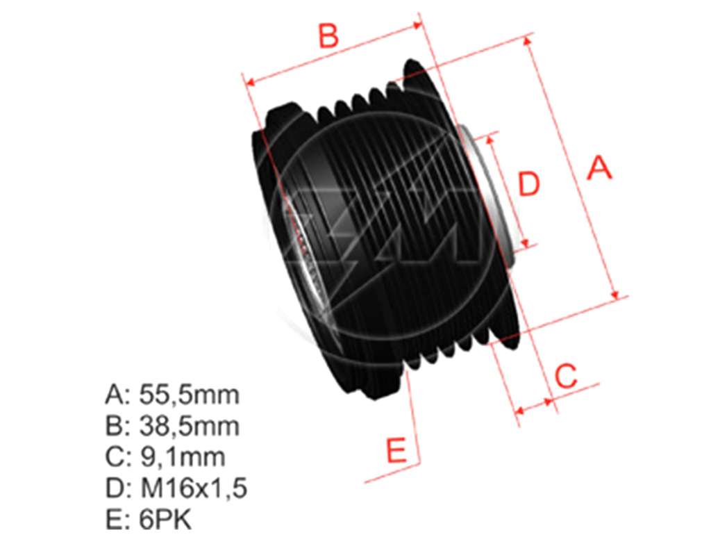 POLEA ALTERNADOR GM S10 2.8 MWM LIBRE 17MM