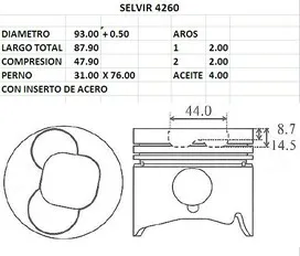 Juego de Pistones de Motor con Inserto