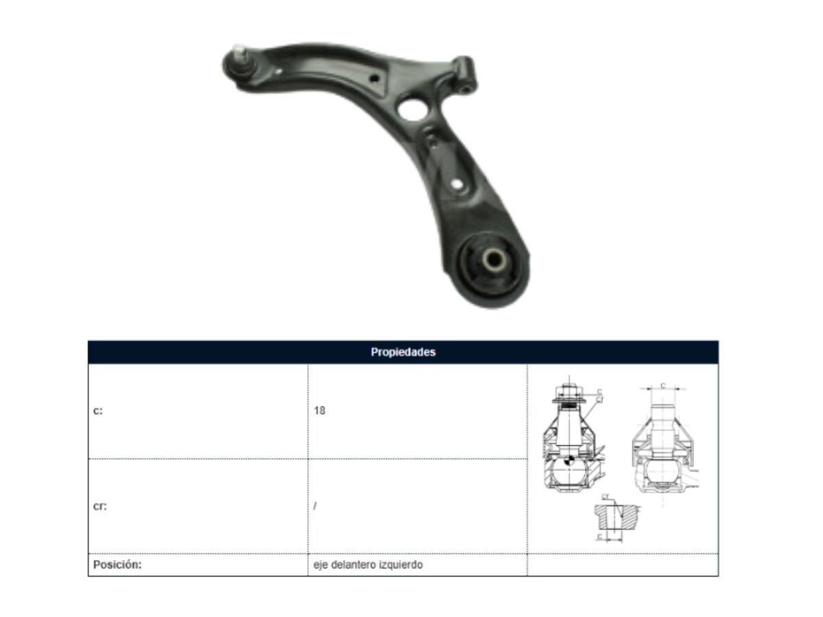 Parilla De Suspension Delantera Kia Picanto 16-25 Izq