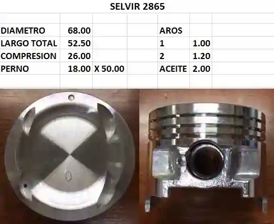 Pistones de motor de 68 milímetros estándar