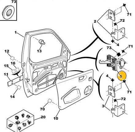 LIMITADOR DE PUERTA PEUGEOT CITROEN PARTNER BERLINGO MODELO VIEJO M59 DELANTERO [ORIGINAL PSA]