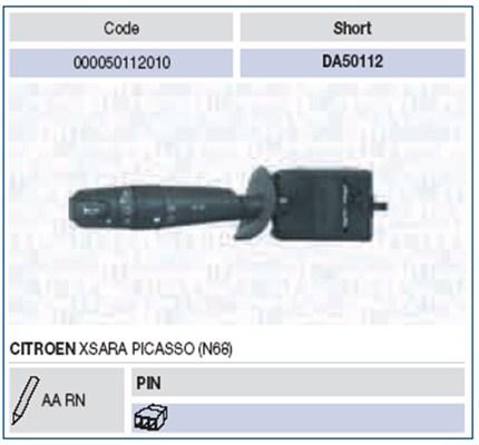 LLAVE DE LUCES XSARA/PICASO SIN CAMIMEROS CON NIEBLA SIN BOCINA [MAGNETI MARELLI]