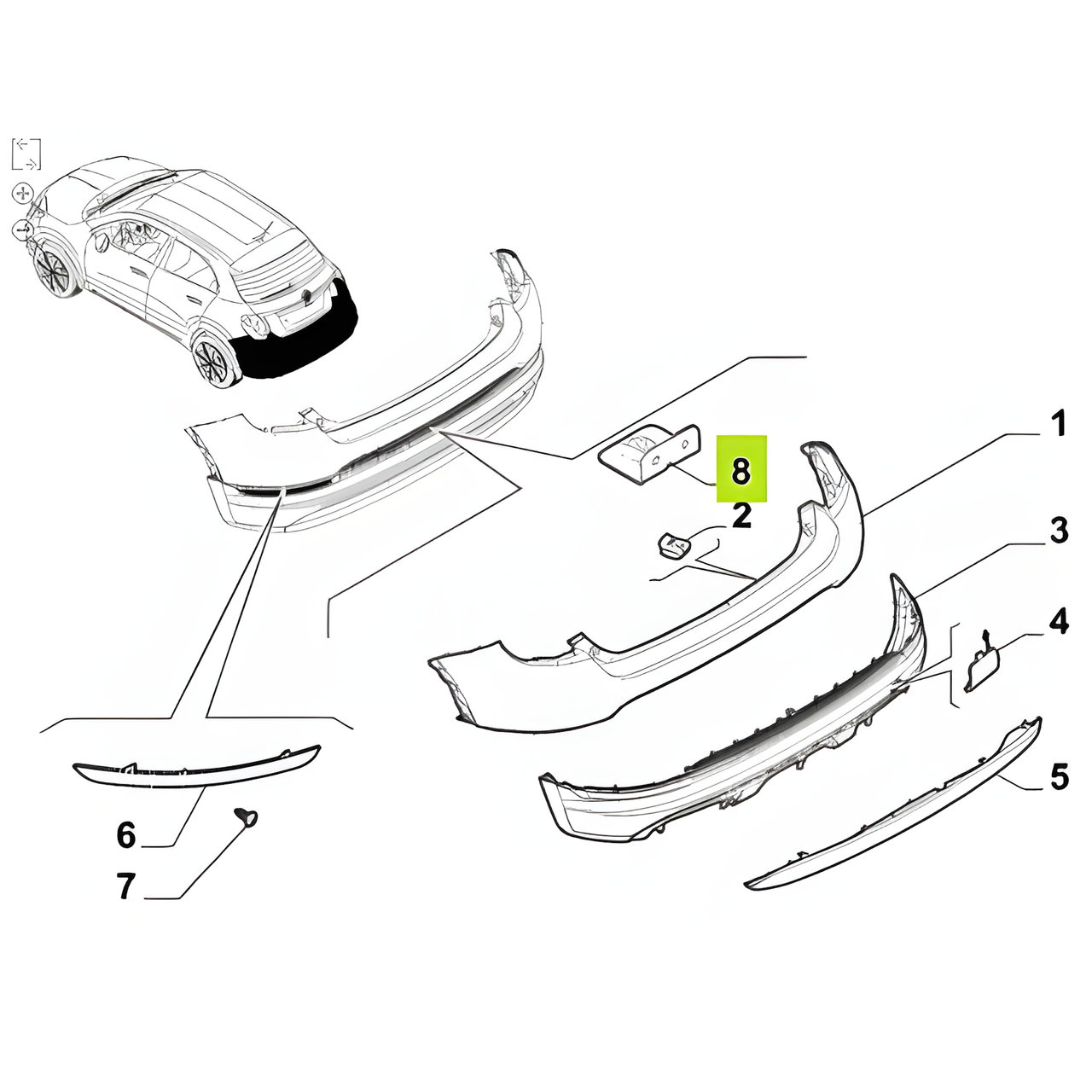 SOPORTE PARAGOLPE TRAS. CENTRAL -ORIGINAL-
